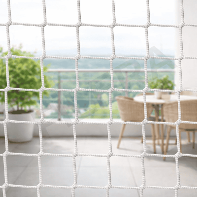 Balkon Güvenlik Filesi | 10×10 cm Göz Aralığı – 6 mm İp Kalınlığı