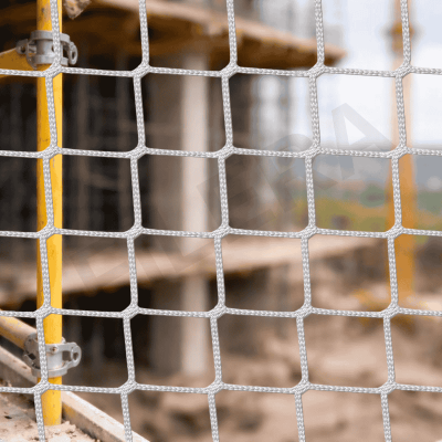 İnşaat Güvenlik Filesi-Ağı | 10×10 cm Göz Aralığı – 6 mm İp Kalınlığı