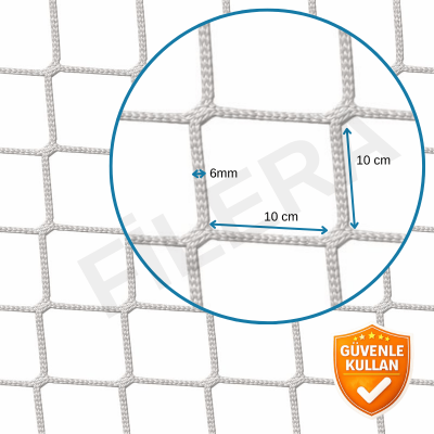 İnşaat Güvenlik Filesi-Ağı | 10×10 cm Göz Aralığı – 6 mm İp Kalınlığı - 2