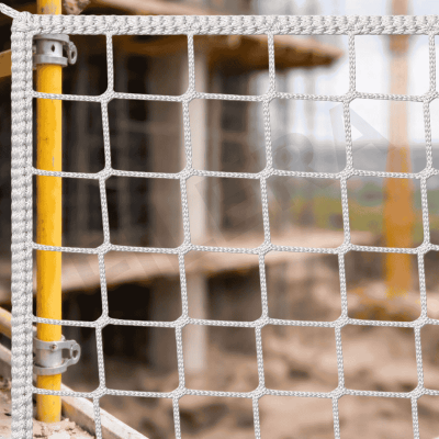 İnşaat Güvenlik Filesi-Ağı | 10×10 cm Göz Aralığı – 6 mm İp Kalınlığı - 3